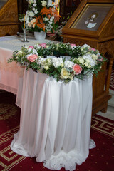 floral arrangement for a baptismal font in Romania 2020