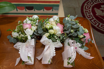 floral arrangement for a baptismal font in Romania 2020