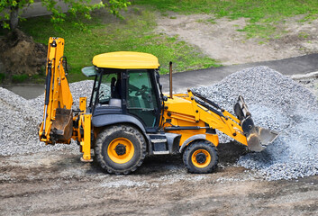 Bulldozer on construction site