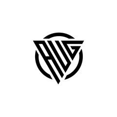 Initial letter AUG triangle monogram simple modern clean vector logo 