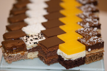 homemade cakes with coconut and chocolate
