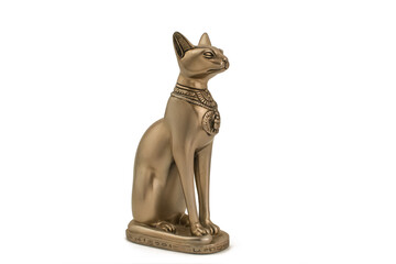 Bronze egypt cat statue isolated over white © Golden Shark