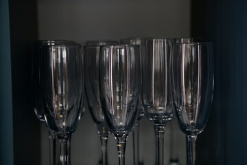 Several glasses in the background