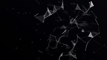 Network connection structure. Big data complex black compounds. Abstract white digital background. Science background. 3D rendering.