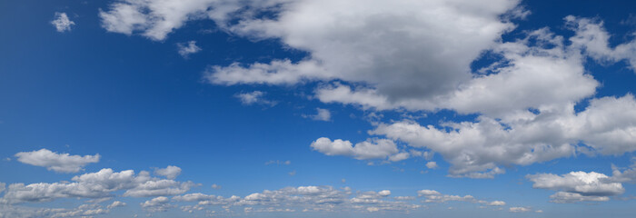 Blue sky with clouds in sunlight background