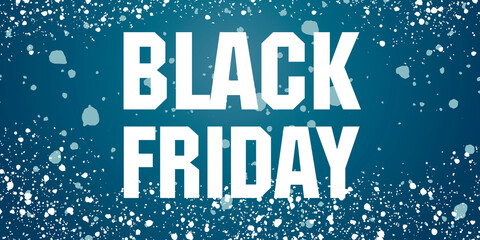 Black Friday snow flakes. Vector illustration. Turquoise background.