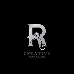 Creative R Letter Luxury Initial Nature Tropical Leaf logo Icon, monogram vector design concept nature vintage.