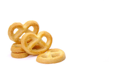 Cookies isolated on white background, copy space