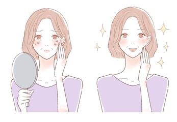 スキンケア 中年女性 シミ ビフォーアフター