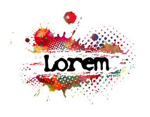 Multi color blots background. Grunge texture stroke line. Art ink dirty design. Paintbrush element. Brushstroke graphic. Vector illustration