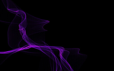 Fototapeta premium Dark abstract background with a glowing abstract waves