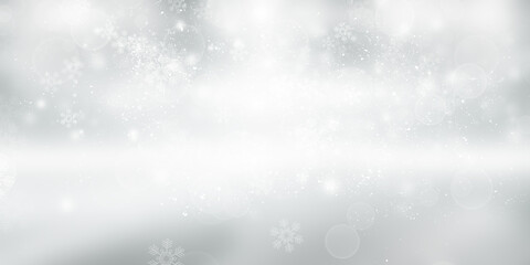 white snow blur abstract background. Bokeh Christmas blurred beautiful shiny Christmas lights