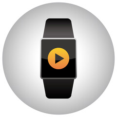 スマートウォッチのベクターイラスト　再生アイコン