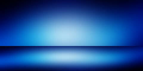 Blue empty room studio gradient used for background and display your product