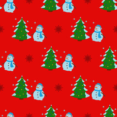 Merry Christmas red pattern. Gift box wrapping paper