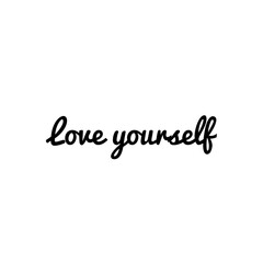 ''Love yourself'' Motivational Self Love/Care Quote Lettering Illustration