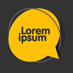 Trendy flat geometric vector speech bubble banner. Vivid transparent banners in modern design style. Bright colors and shapes.