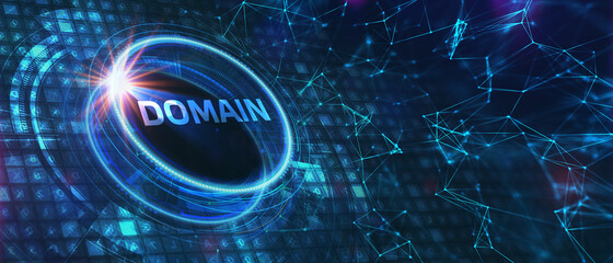 Business, Technology, Internet and network concept. virtual screen of the future and sees the inscription: Domain