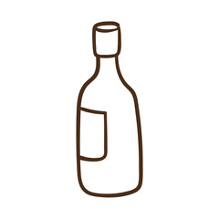 wine bottle line style icon