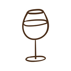 Fototapeta na wymiar wine cup line style icon