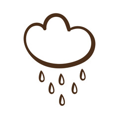 rainy cloud line style icon