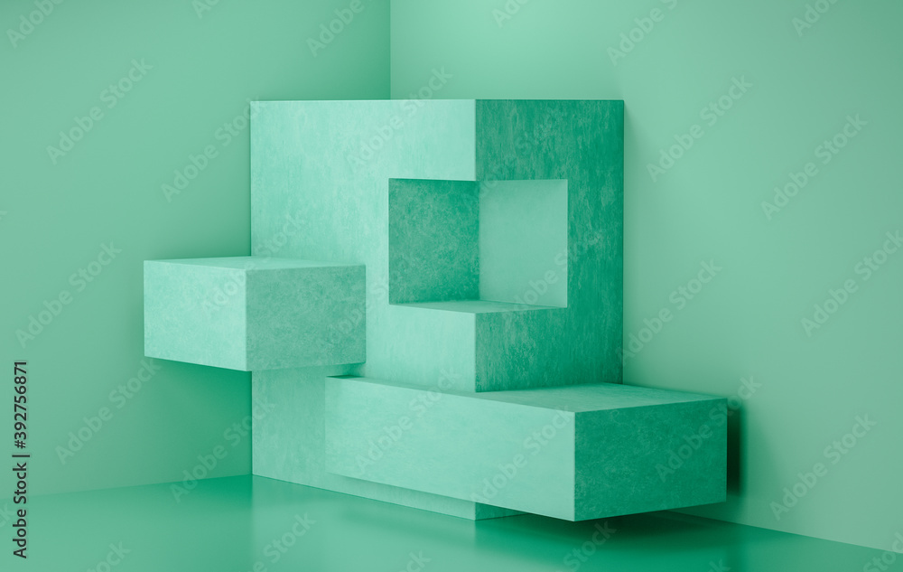 Poster 3d rendering stage display background