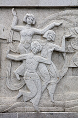 Chinese Ancient Wall Carving Art in Parks, Shijiazhuang City, Hebei Province, China