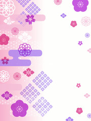 ピンクと紫色の和柄のシンプル背景