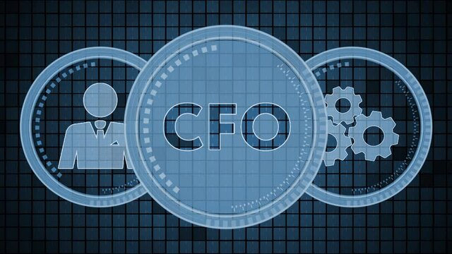 Business, Technology, Internet and network concept. Virtual screen of the future and sees the inscription: CFO
