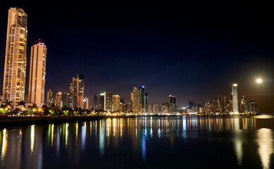 Fototapeta na wymiar Panama City in night, 