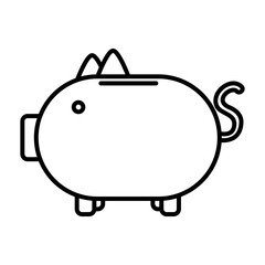 piggy savings money line style icon