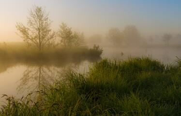 misty morning on the river