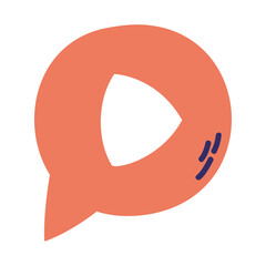 speech bubble with play button social media icon