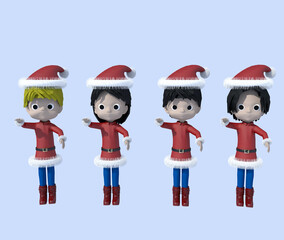 クリスマス・サンタクロースと子供たち