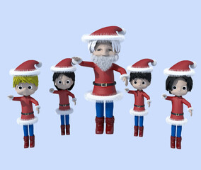 クリスマス・サンタクロースと子供たち