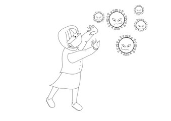 コロナウィルスを避けたい少女