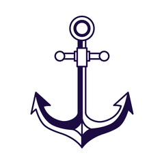 anchor sea symbol line style icon
