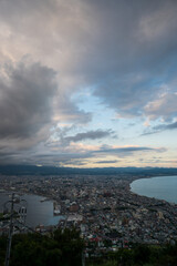 sunset view of hakodate in Hokkaido