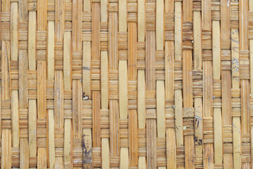 close up texture of old tradition handcraft bamboo wicker background
