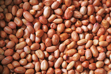 Peanuts are piled together, nutritious and healthy food