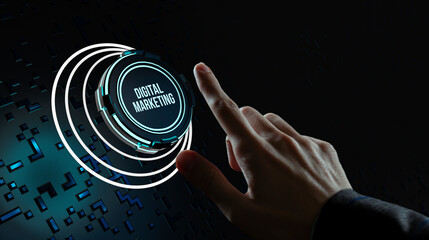 маркетинг Internet, business, Technology and network concept. Digital Marketing content...