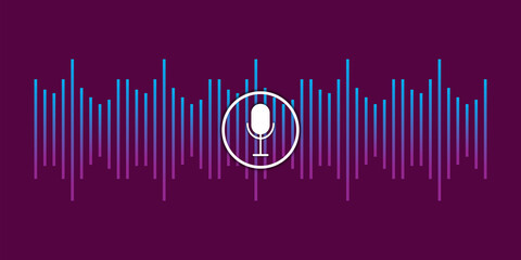 Abstract illustration with voice recording microphone wave for concept design. Future technology concept. Stock image. EPS 10.
