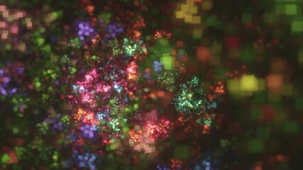 Christmas festive season colors and lights with square bokeh blur, seamless looping backdrop. - Powered by Adobe