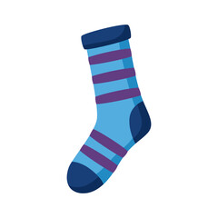 down syndrome sock with stripes flat style icon