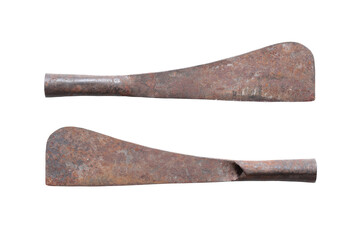 old chopping knife isolated on white background