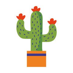 cactus houseplant in pot icon