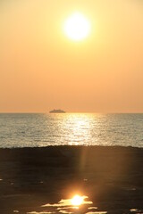 sunset time in Livorno sea-side , Italy