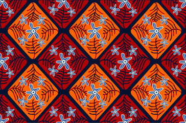 Indonesian batik motifs with very distinctive plant patterns