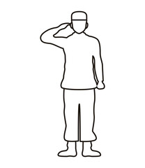 officer military silhouette line style icon