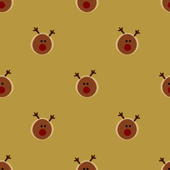 Deer ilustration seamless pattern.Great for fabric,textile,wrapping paper,scrapbooking,kids pattern.